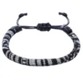 Hand-woven ethnic style bracelet with black and white geometric pattern design - 1-Black White Geometric
