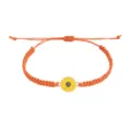 Handgeflochtenes orangefarbenes Wachslinien-Armband mit gelbem Gänseblümchen - Orange