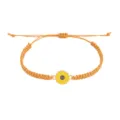 Handgemachtes gelbes gewebtes Sonnenblumenarmband mit Emaille-Gänseblümchen-Anhänger - Erdgelb