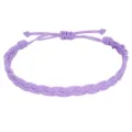 Handgefertigtes wasserdichtes lila geflochtenes Wachsseil-Armband mit verstellbarem Knoten - Hellviolett(12)