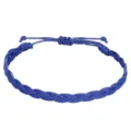 Blaues handgeflochtenes Wachsseil-Armband mit verstellbarem Knotenverschluss für den Strand - Marineblau(14)
