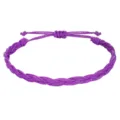 Handgefertigtes lila geflochtenes wasserfestes Wachskordel-Armband mit Gleitknoten - Dunkellila (10)