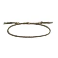 Handgefertigtes verstellbares olivgrünes Baumwollseil-Armband mit Kupferperlen und Quasten - Olivgrün