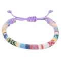 Hand-woven ethnic style colorful cotton rope bracelet featuring geometric patterns - 12-Purple Adjustable Knot