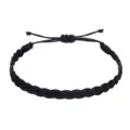 Handgeflochtenes schwarzes wasserfestes Wachsfaden-Armband im Boho-Strandstil - Schwarz (6)