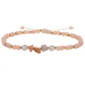 Pulsera de perlas hecha a mano con cristales rosas y piedras naturales - Blanco Roto