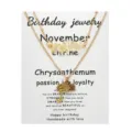 Double-layer gold stainless steel necklace with citrine stones and flower pendant - November Citrine Yellow