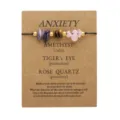 Handmade stone wish bracelet with amethyst, tiger's eye, and rose quartz chips - 3775 Crushed Stone