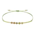 Bracciale intrecciato a mano regolabile con perline verdi da 2mm e pietre naturali sfaccettate - Verde