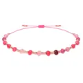 Handgefertigtes rosa Steinperlenarmband mit 2mm Glasperlen und verstellbarer Schnur - Fuchsia
