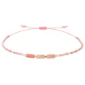 Handgefertigtes 2mm rosa Perlenarmband mit zylindrischen Steinen für Damen - Rosa