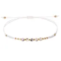 Elegante bracciale fatto a mano con perline da 2mm e pietre naturali sfaccettate bianco e oro - Bianco