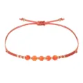 Braccialetto intrecciato a mano con perline da 2mm e pietre arancioni sfaccettate - Arancione