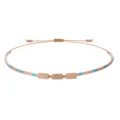 Handgefertigtes verstellbares Perlenarmband mit 2mm Perlen und zylindrischen Steinen - Hellkaffee