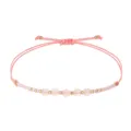 Elegante braccialetto di perline rosa intrecciato a mano con pietre sfaccettate, variante - Rosa