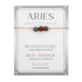 Widder Sternzeichen Armband aus Roségold mit Blutstein, Rotem Jaspis und Pyrit-Perlen - Venezianerkette / Widder Roségold