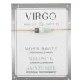 Virgo-Sternzeichen-Armband mit Moosachat-, Selenit- und Amazonit-Perlen auf Roségold-Kette. - Venezianerkette / Jungfrau Roségold