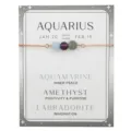 Wassermann-Armband mit echten Aquamarin-, Amethyst- und Labradorit-Edelsteinperlen - Venezianerkette / Wassermann Roségold