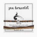 Handgefertigtes Zen-Armband mit Tigerauge-Perlen, Buddha-Anhänger und Wachsschnur - Tigerauge