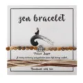 Handmade Picture Jasper Zen bracelet set with Buddha charm and braided wax cords - Jasper