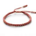 Handmade Tibetan style red woven cotton cord bracelet with corn knot design - Red Blue and Yellow Mixed Style (2)