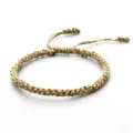 Handmade woven corn knot bracelet in earth tones with adjustable Tibetan cotton rope - Yellow Brown and Mustard Mixed Style (3)