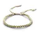 Handmade woven corn knot bracelet in adjustable green and pink cotton thread SKU - Green and Pink Interwoven Style (5)