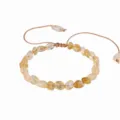 Bracciale fatto a mano in pietre di citrino giallo con cordino regolabile - Citrino