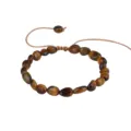 Bracciale in pietra occhio di tigre regolabile fatto a mano con perle irregolari - Occhio di tigre