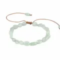 Bracciale artigianale con perline di cristallo verde e cordino intrecciato regolabile - Acquamarina
