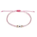Handgefertigtes Armband mit rosa Kristallperlen und Glasperle des bösen Blicks für Damen - Rosa (18)