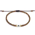 Handgefertigtes Evil Eye Perlenarmband mit bronzefarbenen Glasperlen und Goldakzenten - Bronze (21)