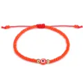 Handgefertigtes rotes Perlenarmband mit bösem Blick und verstellbarer Kordel für Damen - Red (28)