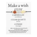 Make a wish natural stone beaded bracelet with carnelian, quartz, and citrine - Round Bead Style (3708)