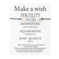 Natural stone wish bracelet with moonstone rose quartz and aquamarine on white card - Round Beads (3717)