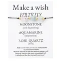 Handmade wish bracelet with rose quartz, aquamarine, moonstone and gold beads - Crushed Stone (3717)