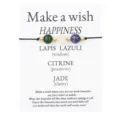 Handmade stone wish bracelet with lapis lazuli citrine and jade beads on sentiment card - Round Beads (3713) / Blue/Yellow/Green
