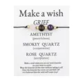 Handmade wish bracelet featuring natural amethyst, rose quartz, and smoky quartz beads - Round Bead Style (3712)
