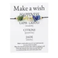 Handmade wish bracelet with natural Lapis Lazuli, Citrine, and Jade stone chips - Crushed Stone (3713) / Blue/Yellow/Green