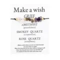 Handmade crystal chip bracelet with Amethyst Rose Quartz and Smokey Quartz wish card - Crushed Stone Style (3712)