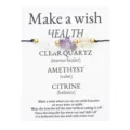 Handmade wish bracelet with natural Amethyst, Citrine, and Clear Quartz stones - Crushed Stone (3715)