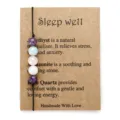 Handmade Amethyst Amazonite Rose Quartz 8mm stone bead bracelet on Sleep Well card - Bracelet And Card