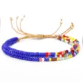 Pulsera de cuentas multicapa hecha a mano estilo bohemio con cuentas de colores mujer - Azul Y Multicolor