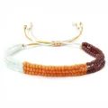 Pulsera bohemia hecha a mano de varias capas de cuentas con vibrantes bloques de color - Verde Naranja Y Marrón