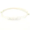 Handgefertigtes minimalistisches Kordelarmband mit natürlichen weißen Steinchips und Perlen - Weißer Jade