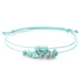 Boho handgefertigtes Armband mit Türkissteinen und verstellbarer blauer Kordel für Damen - Türkis