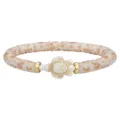 Handgemachtes böhmisches Stretch-Armband aus Fimo-Perlen mit Schildkröten-Anhänger - Bunter Mischstil (3894)