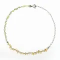 Handmade stone jewelry featuring green prehnite, citrine chips and white pearls - Irregular Gravel Patchwork Style (3795)