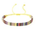 Handgefertigtes ethnisches Regenbogen-Webarmband mit verstellbarem gelbem Kordelzugband - Stil 9