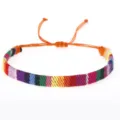 Farbiges ethnisches Regenbogen-Freundschaftsarmband mit verstellbarem orangefarbenem Band - Stil 13